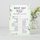 Greenery Best Day Ever Program Invitation Programma (Staand voorkant)