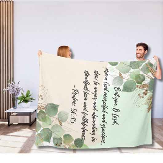 Greenery Bible verse Fleece Blanket Deken