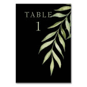 Greenery Black & Mint Table Number Kaart (Achterkant)