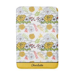 Greenery blossom florale patroon gepersonaliseerde badmat