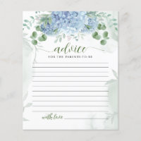 Greenery Blue hydrangea Advice Parents Baby shower