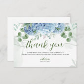 Greenery Blue hydrangea Dank u Baby shower Bedankkaart (Voorkant / Achterkant)