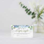 Greenery Blue hydrangea Diaper Baby shower Raffle Informatiekaartje (Staand voorkant)
