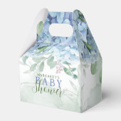 Greenery Blue hydrangea is een Baby shower Bedankdoosjes (Voorkant Zijde)