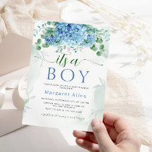 Greenery Blue hydrangea is een Baby shower