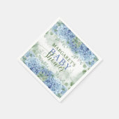 Greenery Blue hydrangea is een Baby shower Servet (Hoek)