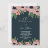Greenery Blush Pink Rose Floral Botany Wedding Kaart (Voorkant)