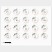 Greenery Blush Vrijgezellenfeest Ronde Sticker (Vel)