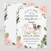 Greenery Boerderij Baby shower Kaart (Voorkant / Achterkant)