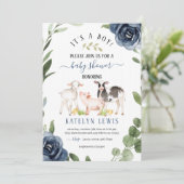 Greenery Boerderij Baby shower Kaart (Staand voorkant)