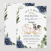 Greenery Boerderij Baby shower Kaart (Voorkant / Achterkant)