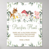 Greenery Boerderij Barnyard Animals Pacifier Hunt  Poster (Voorkant)