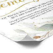 Greenery boho eucalyptus in loving memory sign poster (Hoek)