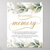 Greenery boho eucalyptus in loving memory sign poster (Voorkant)