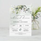 Greenery boho foliage eucalyptus repetitie diner kaart (Staand voorkant)