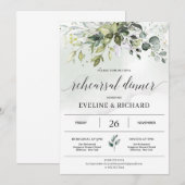 Greenery boho foliage eucalyptus repetitie diner  kaart (Voorkant / Achterkant)