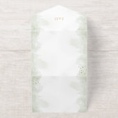 Greenery boho gold watercolour geometric wedding all in one uitnodiging (Buiten)