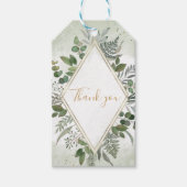 Greenery boho sage geometric wedding thank you cadeaulabel (Voorkant)