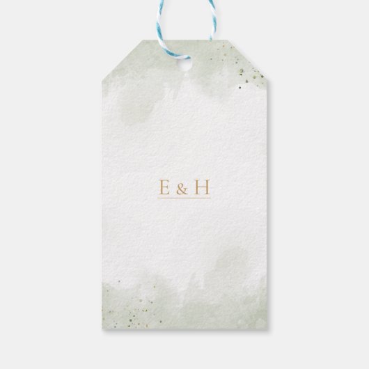 Greenery boho sage geometric wedding thank you cadeaulabel (Achterkant)