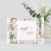 Greenery Boho Tropical Floral w Meal RSVP Card 2 (Staand voorkant)
