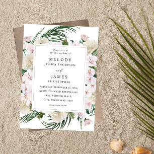 Greenery Boho Tropical Floral Wedding Kaart