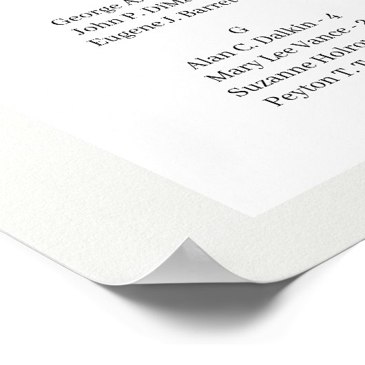 Greenery boho white roos bruiloft-zitje poster (Hoek)