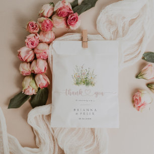 Greenery Boho Wildflower Dank u bruiloft Bedankzakje