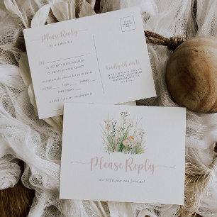 Greenery Boho Wildflower Menu Keuze RSVP