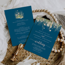 Greenery Boho Wildflower Navy voor en achter bruil