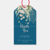 Greenery Boho Wildflower Navy Wedding Bedankt Cadeaulabel (Voorkant)