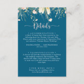 Greenery Boho Wildflower Navy Wedding Details Informatiekaartje (Voorkant)