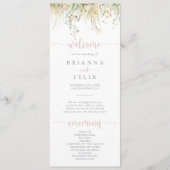 Greenery Boho Wildflower Wedding Program Programma (Voorkant)