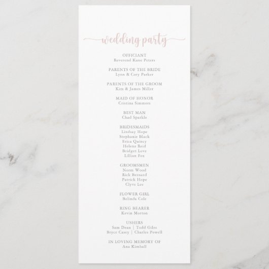 Greenery Boho Wildflower Wedding Program Programma (Achterkant)