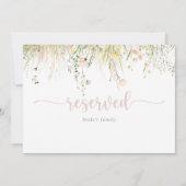 Greenery Boho Wildflower Wedding Reserved Sign (Achterkant)