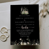 Greenery Boho Wildflower Zwart Spaans Huwelijk Kaart