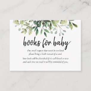Greenery Book Request Baby shower Enclosure Informatiekaartje