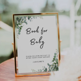 Greenery Book voor Baby Sign, Baby shower Kaart