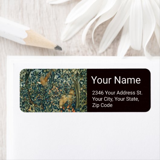 GREENERY, BOSBOUWDIEREN, fazant, vossen, groene bl Etiket (Insitu)