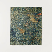 GREENERY, BOSBOUWDIEREN, fazant, vossen, groene bl Wandkleed (Voorkant)