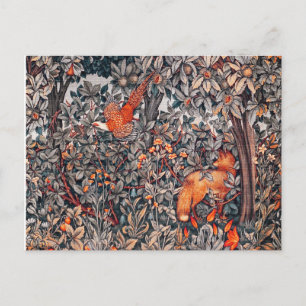 GREENERY, BOSSTE DIEREN, fazant, rode vos, Florenz Briefkaart