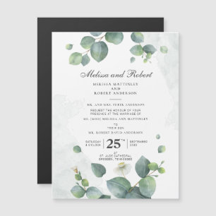 Greenery Botanical Eucalyptus Wedding Magnetische Uitnodiging
