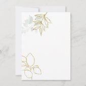 Greenery Botanical Faux Gold Leaf Wedding Kaart (Achterkant)