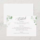 Greenery Botanical Floral Wedding Details Kaart (Voorkant / Achterkant)