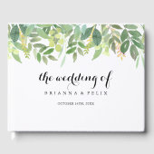 Greenery Botanical Foliage Calligraphy Wedding Gastenboek (Voorkant)