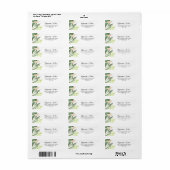 Greenery Botanical Foliage Return Address Etiket (Full Sheet)