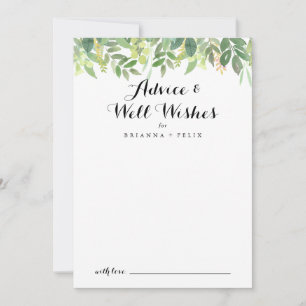 Greenery Botanical Foliage Wedding Well Wishes Advieskaart