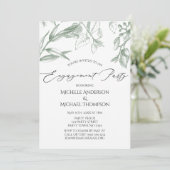 Greenery Botanical Leaves Engagement Party Kaart (Staand voorkant)