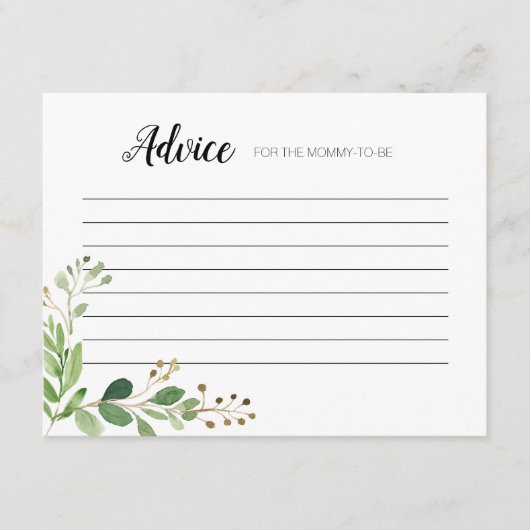 Greenery Botanical Modern Advice Card Informatiekaartje (Voorkant)