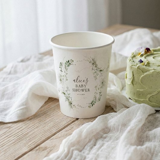 Greenery Botanical Script Baby Shower Papieren Bekers