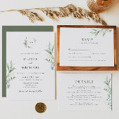 Greenery Botanical Wedding Details Enclosure Card Informatiekaartje